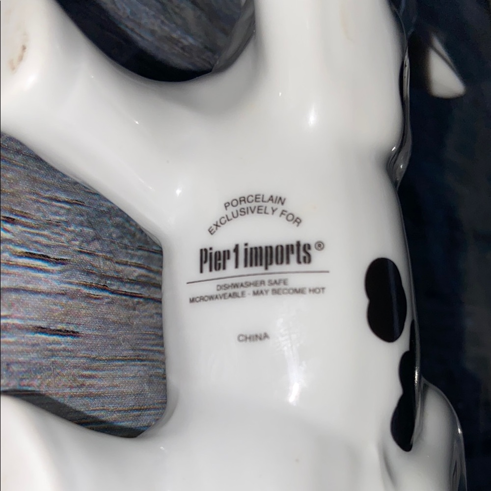 Pier 1 Whimsical Porcelain Black & White Cow Creamer - Picture 3 of 6